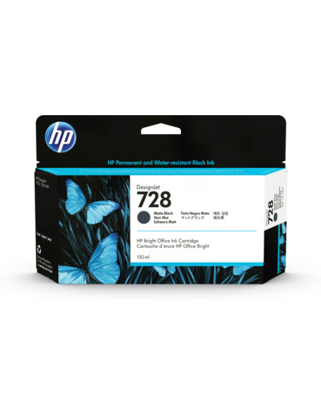 HP 728 130-ml Matte Black DesignJet Ink Cartridge cartuccia d'inchiostro 1 pz Originale Resa standard Nero opaco