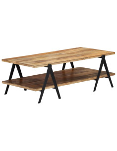 Tavolino da Salotto 115x60x40 cm in Legno Massello di Mango