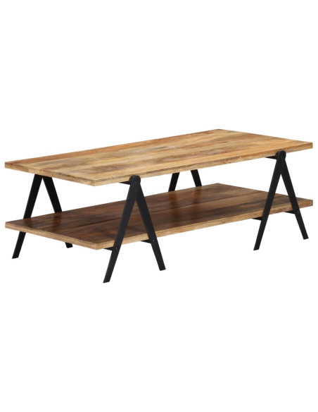 Tavolino da Salotto 115x60x40 cm in Legno Massello di Mango