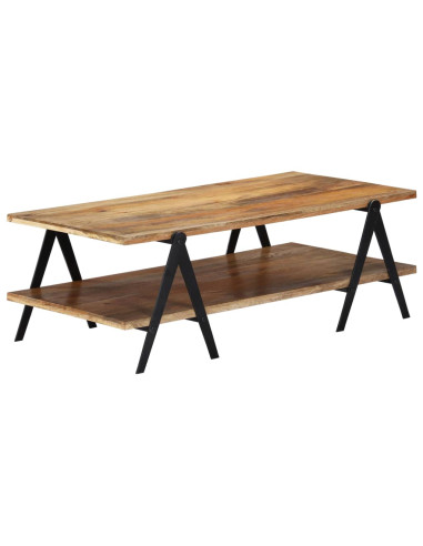 Tavolino da Salotto 115x60x40 cm in Legno Massello di Mango