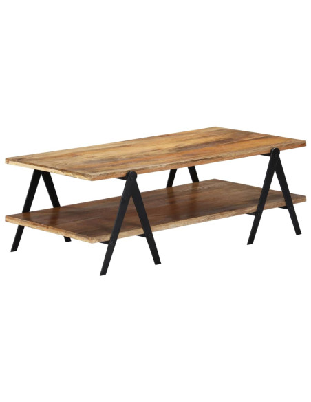 Tavolino da Salotto 115x60x40 cm in Legno Massello di Mango
