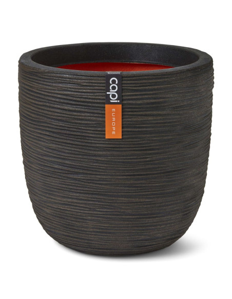 Capi Vaso Rotondo Nature Rib 43x41 cm Marrone Scuro