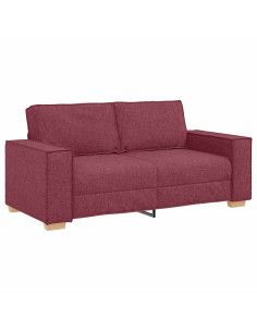 Divano a 2 posti rosso vino 140 cm in tessuto