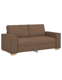 Divano a 2 posti Marrone 140 cm Tessuto