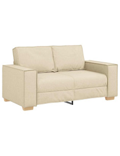 Divano a 2 posti Crema 120 cm Tessuto