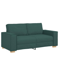 Divano a 2 posti Verde scuro 140 cm in tessuto