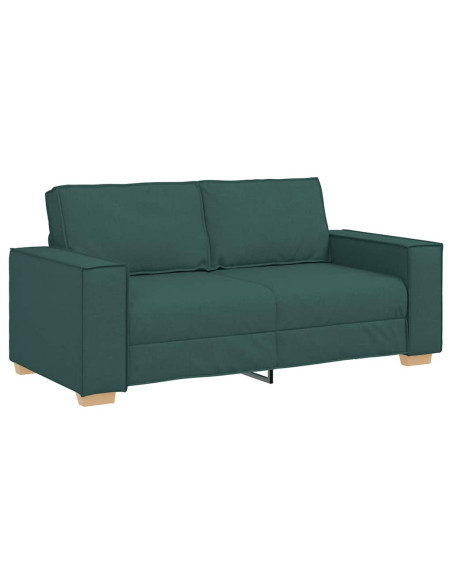 Divano a 2 posti Verde scuro 140 cm in tessuto