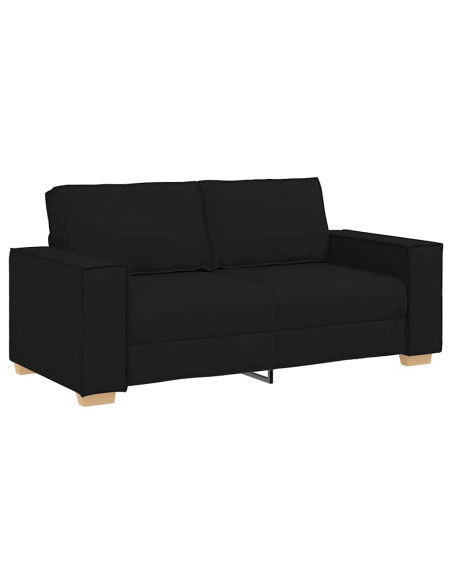 Divano a 2 posti Nero 140 cm Tessuto