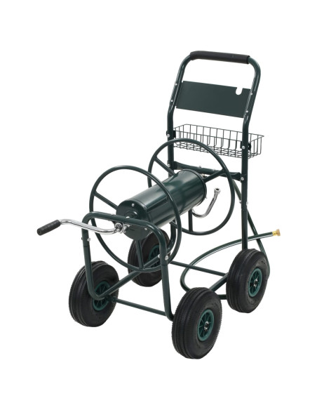 Carrello Avvolgitubi da Giardino Connettori 1/2" 75 m Acciaio