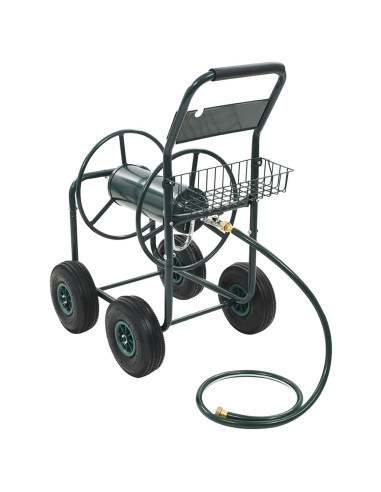 Carrello Avvolgitubi da Giardino Connettori 1/2" 75 m Acciaio