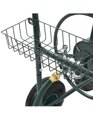 Carrello Avvolgitubi da Giardino Connettori 1/2" 75 m Acciaio
