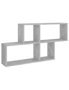 Scaffale a Parete Grigio Cemento 100x18x53 cm Legno Multistrato