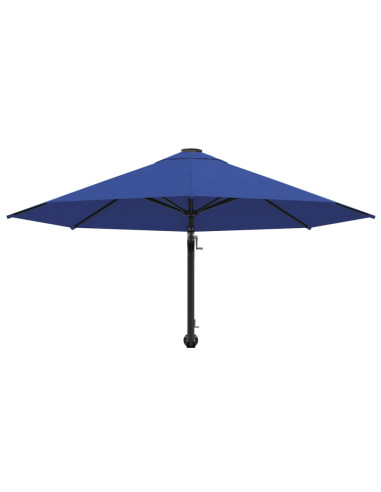 Ombrellone a Muro con Palo in Metallo 300 cm Blu