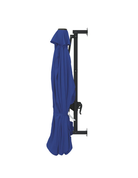Ombrellone a Muro con Palo in Metallo 300 cm Blu