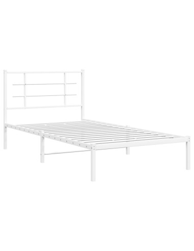 Giroletto con Testiera Metallo Bianco 100x200 cm