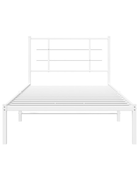 Giroletto con Testiera Metallo Bianco 100x200 cm