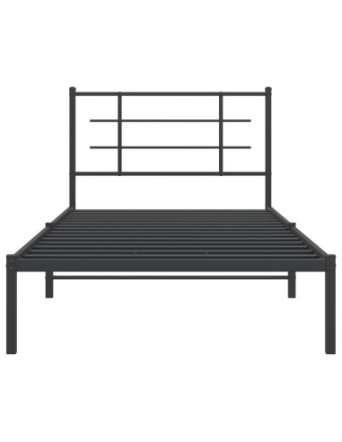 Giroletto con Testiera Metallo Nero 100x200 cm