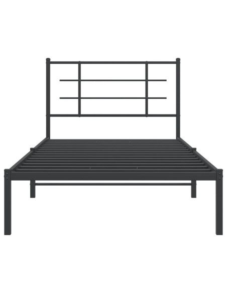 Giroletto con Testiera Metallo Nero 100x200 cm