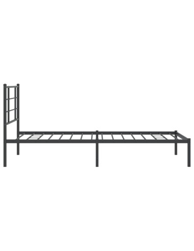 Giroletto con Testiera Metallo Nero 100x200 cm