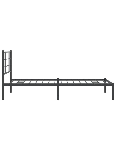 Giroletto con Testiera Metallo Nero 100x200 cm