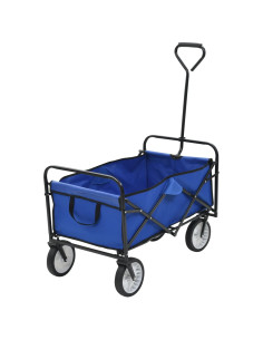 Carrello Pieghevole a Mano in Acciaio Blu
