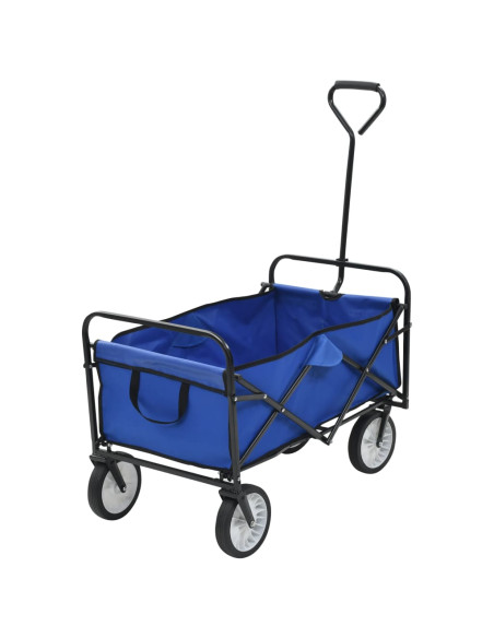 Carrello Pieghevole a Mano in Acciaio Blu