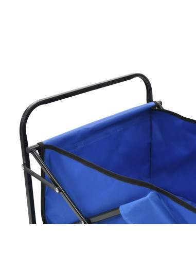 Carrello Pieghevole a Mano in Acciaio Blu