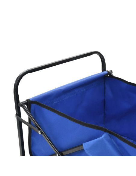 Carrello Pieghevole a Mano in Acciaio Blu