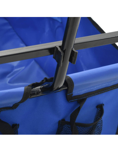 Carrello Pieghevole a Mano in Acciaio Blu