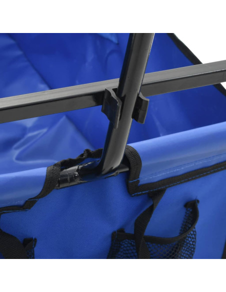 Carrello Pieghevole a Mano in Acciaio Blu