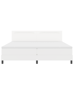 Letto a molle con materasso Bianco 200 x 200 cm Pelle sintetica