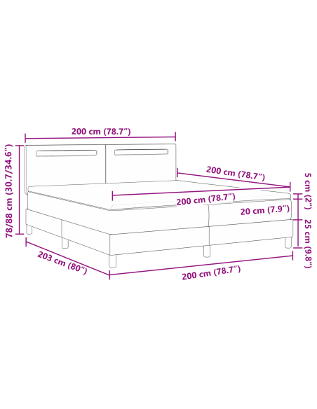 Letto Box Spring  con Materasso Bianco 200x200 cm in Pelle Sintetica, Testiera  Design Semplice Bianco 200 cm in Pelle Sintetica