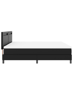 Letto a molle con materasso Nero 200 x 200 cm Pelle sintetica 2