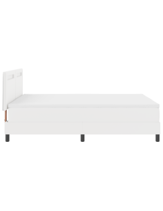 Letto a molle con materasso Bianco 160 x 200 cm Pelle sintetica 2