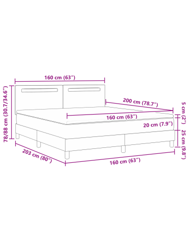 Letto a molle con materasso Bianco 160 x 200 cm Pelle sintetica