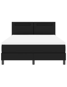 Letto a molle con materasso Nero 140 x 200 cm Pelle sintetica