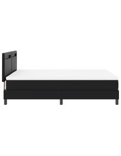 Letto a molle con materasso Nero 140 x 200 cm Pelle sintetica 2