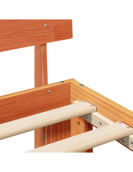 Struttura Letto con Testiera Marrone Cerato 75x190 cm Legno massello di pino