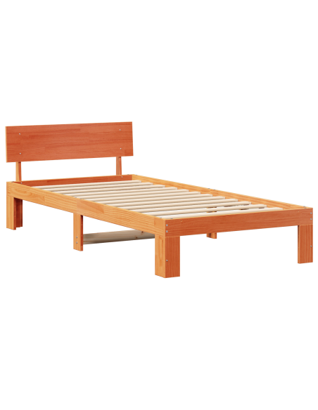 Struttura Letto con testata Marrone Cerato 100x200 cm Legno di pino