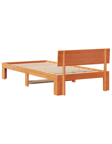 Struttura Letto con testata Marrone Cerato 100x200 cm Legno di pino