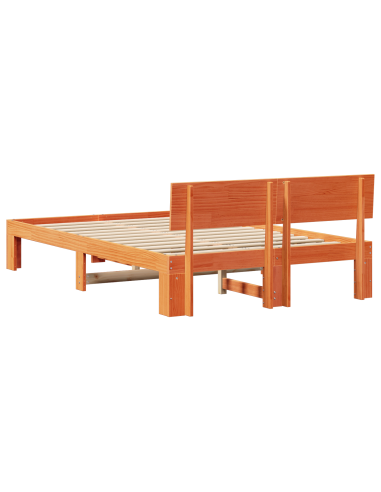 Struttura del letto Marrone cerato 135 x 190 cm Pino massello