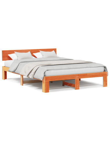 Struttura del letto Marrone cerato 140 x 200 cm Pino massello