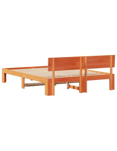 Struttura del letto Marrone cerato 140 x 200 cm Pino massello