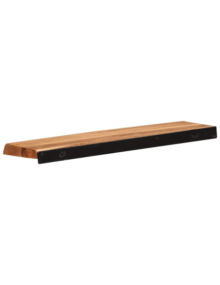 Mensole da Parete 2 pz 60x20x3,5 cm in Legno Massello di Acacia