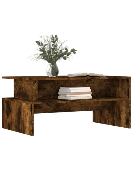 Tavolino da Salotto Rovere Fumo 90x55x42,5 cm Legno Multistrato