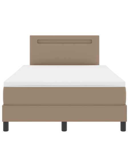 Letto a Rete con Materasso Cappuccino 120x200 cm Pelle Sintetica