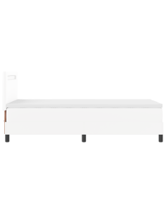 Letto a molle con materasso Bianco 100 x 200 cm Pelle sintetica 2