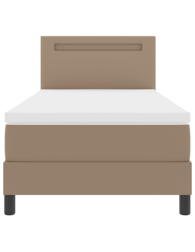 Letto a molle Cappuccino 100 x 200 cm Pelle sintetica