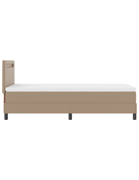 Letto a molle Cappuccino 100 x 200 cm Pelle sintetica