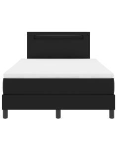 Letto a molle con materasso Nero 120 x 200 cm Pelle sintetica